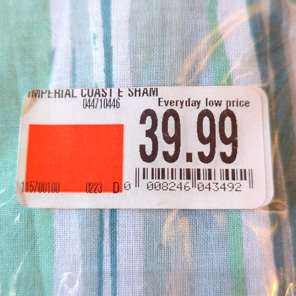 Euro Sham with Zipper. Blue and Green, Square. NWT - Picture 3 of 7